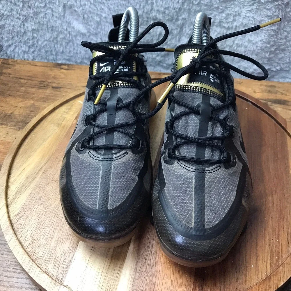 Nike Air Vapormax 2019 Youth 5.5Y Womens 7 Grey Black Gold Running Sneakers